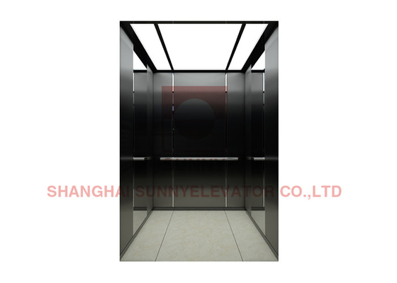 1m / S Tinanium Mirror Stainless Steel Lift Penumpang MRL Dengan Operasi Portabel