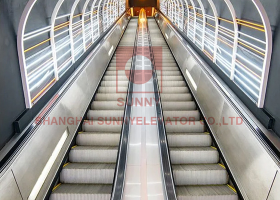 0.5m/S Escalator & Moving Walkway dengan Sistem Penghematan Energi Baja tahan karat / Aluminium