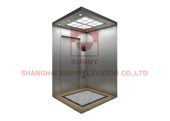 Lantai PVC VVVF 1.75M LED Vertikal 10 Penumpang Lift Dengan Rem Lift