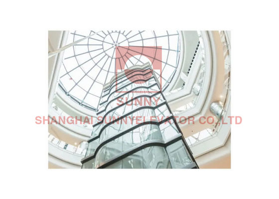 4.0m / S Sightseeing Glass Observation Panoramic Elevator Dengan Perangkat Deselerasi
