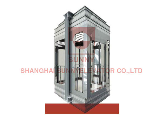 Square 0.4m/s Tamasya Panoramic Glass Lift Stainless Steel