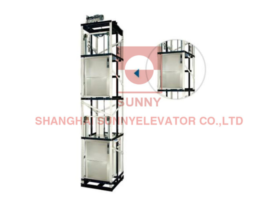 2 Panel Lift Lift Dumbwaiter Dapur Dengan Pintu Geser Atas