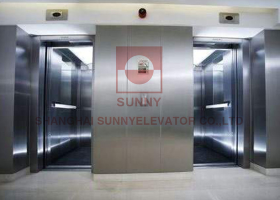 Mirror Etching 6.0m / S 1600kg Pintu Pembukaan Lift Pusat Penumpang