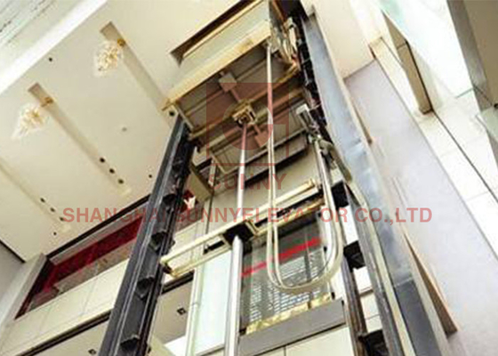 CE ISO 1600kg Luxury MRL Lift Lift Penumpang Dengan Perangkat Deselerasi