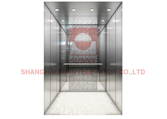 Lift penumpang baja tahan karat 304 dengan sistem kontrol VVVF dan kapasitas muat 1600kg pemasok