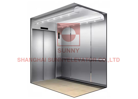 2000kg Beban Lift Perumahan Dengan Hairline-Etched Stainless Steel Rumah Sakit Lift