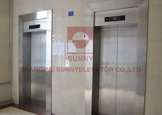 2000kg Beban Lift Perumahan Dengan Hairline-Etched Stainless Steel Rumah Sakit Lift