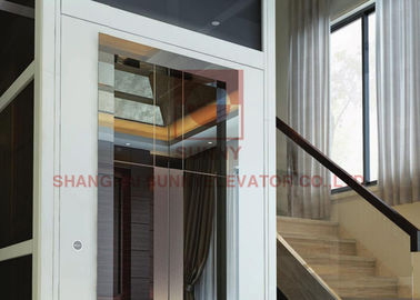 Glass Residential Elevator Lift Lift Kecil Untuk Beban Rumah 250-400kg