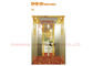 Pencahayaan Lembut Dekorasi Kabin Lift Dengan Cermin Emas Titanium / Terukir dengan Bagian Lift