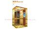 Pencahayaan Lembut Dekorasi Kabin Lift Dengan Cermin Emas Titanium / Terukir dengan Bagian Lift