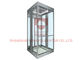 Elevator Parts Lift Villa Desain Interior Lantai PVC Dengan Lampu Stainless Steel / Tabung