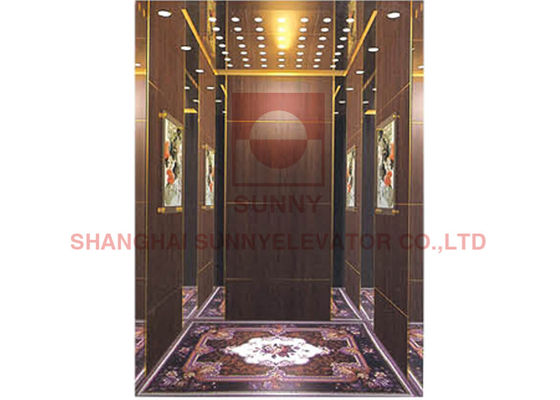 Mirror Etching 6.0m / S 1600kg Pintu Pembukaan Lift Pusat Penumpang