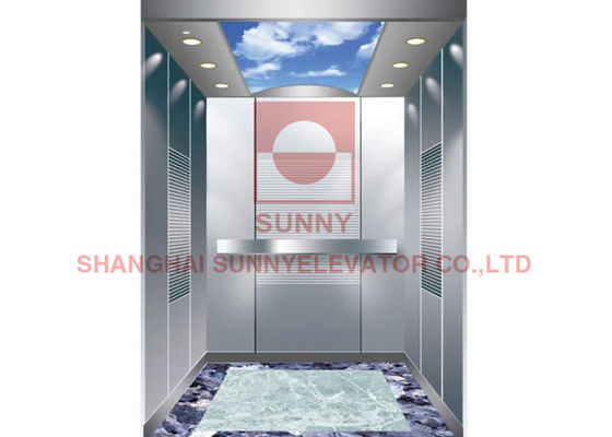 1600kg CE Menyetujui Vvvf Machine Room Lift Penumpang Lift Untuk Gedung Perkantoran