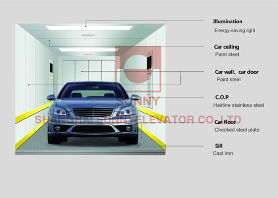 ISO1400 Penghematan Ruang 5T Car Car Cargo Lift Cargo Lift