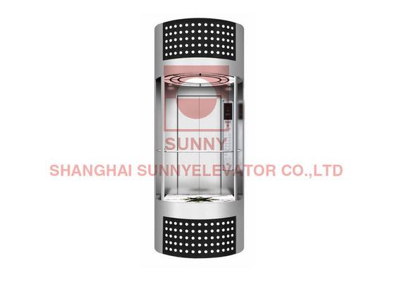630kg Round Cabin Steel Shaft Lift Wisata Traksi MRL