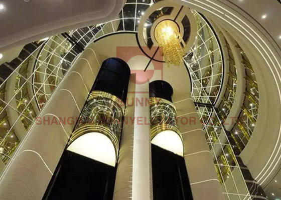 630kg Round Cabin Steel Shaft Lift Wisata Traksi MRL