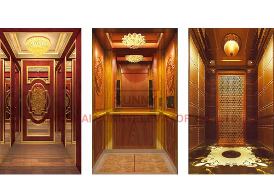 450KG VVVF Observation Interior Compact Home Lift Rumah Tangga Diterapkan