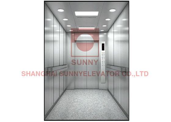1000kg Beban Low Noise Hospital Bed Lift dengan Hairline Stainless Steel Cabin pemasok