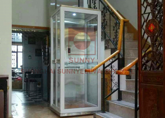 3 Lantai Kecil Lantai PVC Rumah Tinggal Elevator Lift Untuk Rumah Tinggal