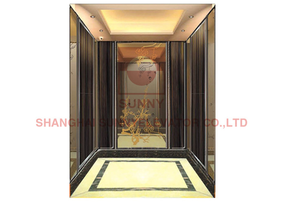 VVVF 630kg 8 Orang Dekorasi Kabin Lift Lift Penumpang MRL