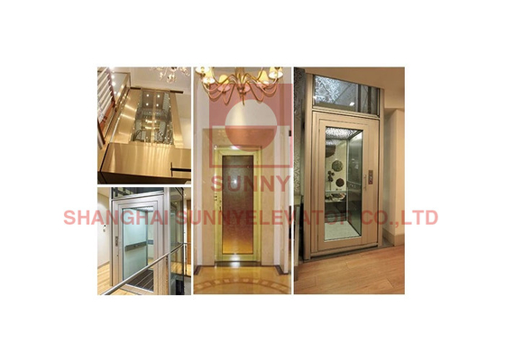Membangun Rumah Villa Lift Lift Mesin Kebisingan Rendah Tanpa Ruangan