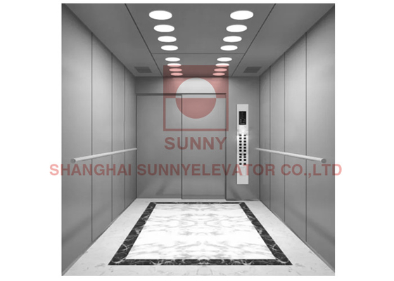 Lift Rumah Sakit 6 Lantai 1600kg Ruang Besar Tempat Tidur Pasien Angkat Garis Rambut Stainless Steel