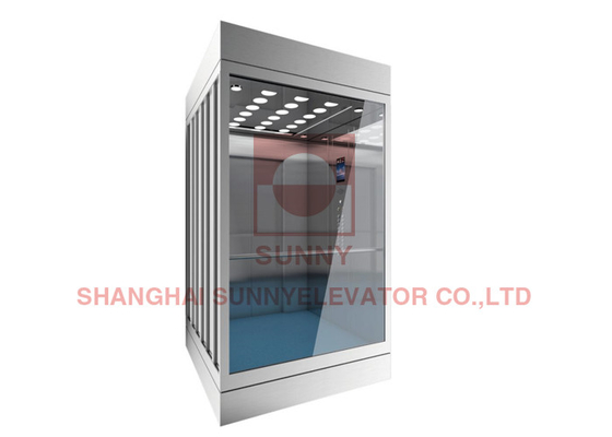 Center Opening Door Panoramic Elevator Beban 800 - 1600kg