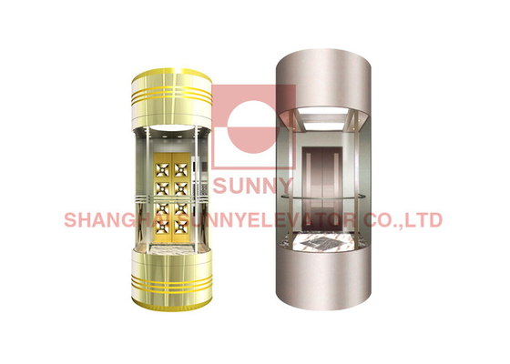 Lift Panoramic Square Ruang Mesin Kecil Lift 1000kg