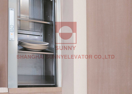 250kg Beban 0.4m/S Kecepatan Lift Dapur Dumbwaiter Lift Dengan Pintu Sisi
