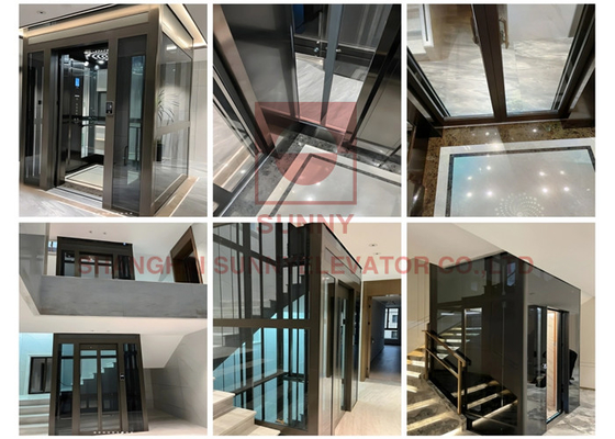 Apartemen Hunian Kamar Mesin Kurang Atau MR Pengangkut Penumpang Dengan Kaca Tempered Atau Baja Tidak Berkarat