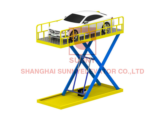 110V-460V Gunting Mobil Lift Beban 3000 ~ 7000kg Dengan Hidraulik Didorong