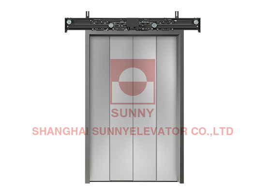Pintu Lift Landing Buka Tengah 4 Daun – Sistem Akses Halus & Tahan Lama