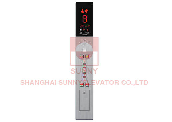 CE ISO Hairline Panel Stainless Steel Elevator COP Dengan Button Bulat Untuk Bagian Elevator