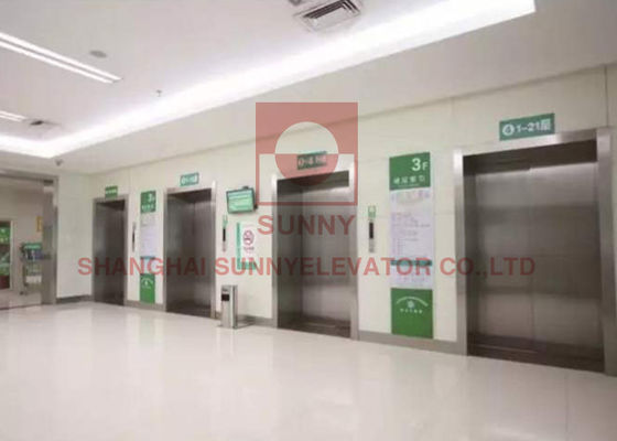 1600kg Beban 1.75m/s Kecepatan lift rumah sakit dengan desain kabin berorientasi pada orang untuk penggunaan medis