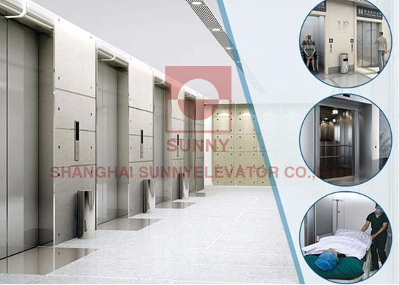 1000kg Beban Low Noise Hospital Bed Lift dengan Hairline Stainless Steel Cabin